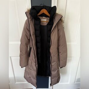 Soia & Kyo down jacket with fur trim size XS